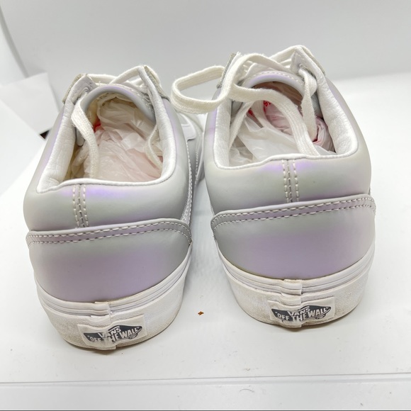 Vans Old Skool Metallic Iridescent Purple Lace Up Sneakers Women 8.5 Men 7 EUC - Picture 3 of 10
